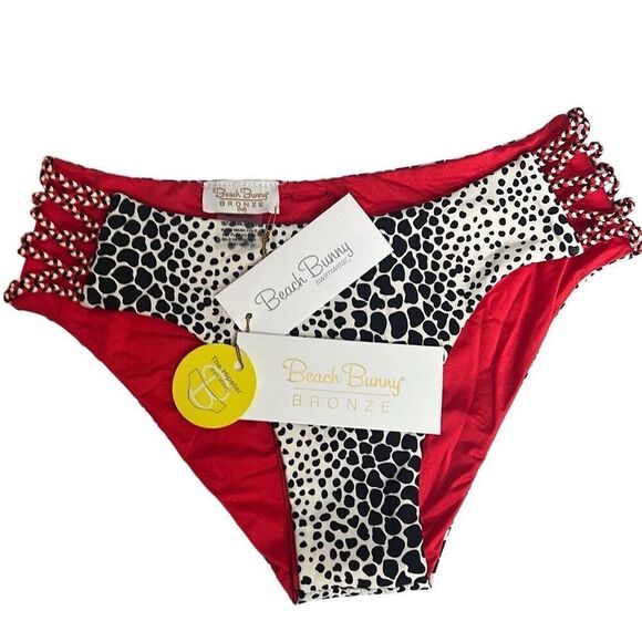 Beach Bunny Girl on Fire Bikini Set Animal Cheetah Print Bandeau S NWT - Picture 10 of 16